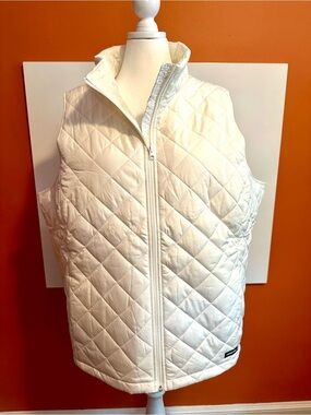 NWT Lands' End White Diamond Quilted Vest - Size 2X (20W-22W)